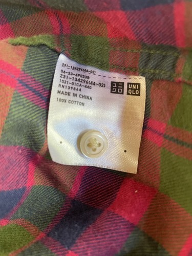 Uniqlo Women Pink Plaid Flannel Style Long Sleeve Button Down Shirt - Small - Picture 6 of 6
