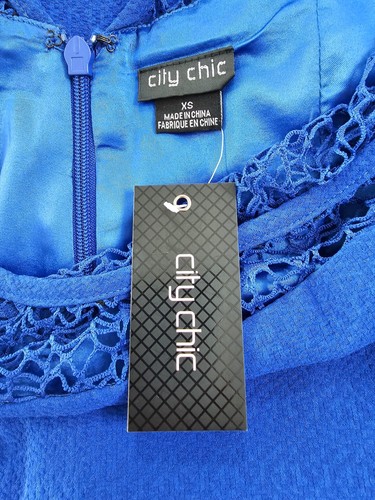 CITY CHIC women dress size XS ( 14 ) blue knee length sleeveless NWT - Picture 14 of 14