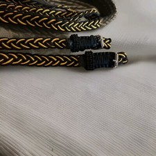 Black /Yellow Reins With Buckles Pony Size Handwoven,Strong, Any Colours Made