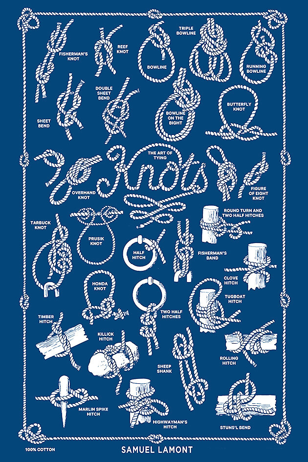 Lamont Knots tea towel Camping tea towels Scouts outdoors sailing climbing KNOT