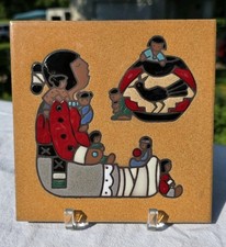 Teissedre Designs Made In USA Tile Trivet Wall Decor Coaster Mama & Babies