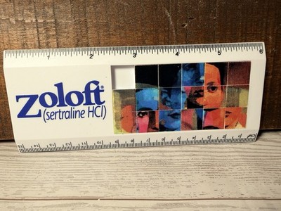 Zoloft Pharmaceutical ADVERTISING Slide Puzzle 6'' Ruler READ DESCRIPTION