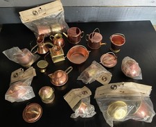 Vintage Solid Brass Victorian Miniatures Doll House 26 Pieces Sedil 7 sealed