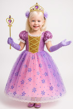 Girls Princess Dress, Purple Fairytale Costume, Birthday Party Gown