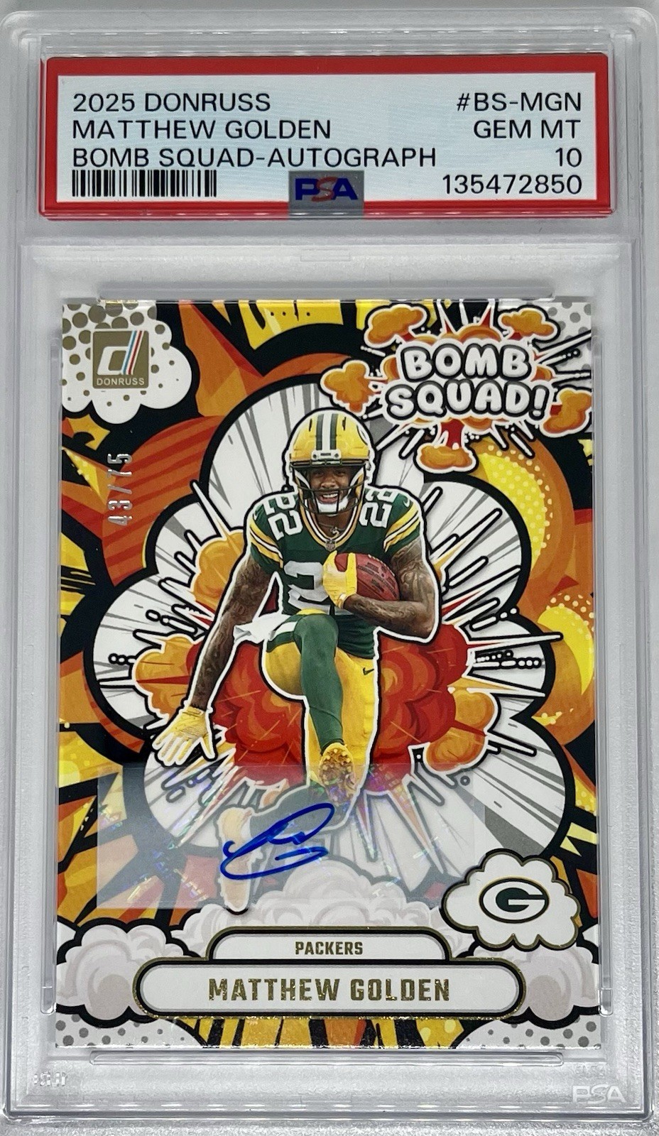 Matthew Golden Panini Donruss Bomb Squad #BSMGN Autograph