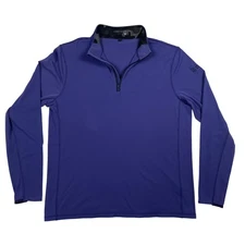 Greyson Quarter Zip Pullover Mens Large Purple Blue Golf Stretch Miter Brands