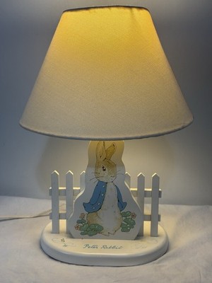 Vtg Peter Rabbit Beatrix Potter Nursery Lamp Ivory Eden Toys 1994 Child 14 