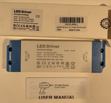 LED Driver 12V 60W 5A, IP44 Slim Power Supply, 110-130V AC to 12V DC Low Voltage