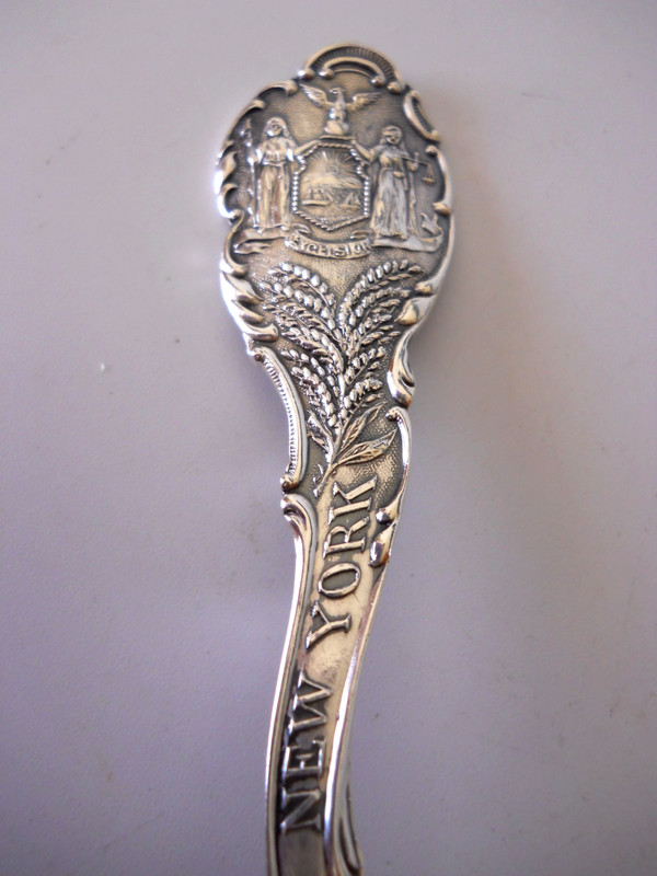 Antique Sterling Silver Souvenir Spoon NEW YORK Niagara Falls 5 1/2" 23.6g.