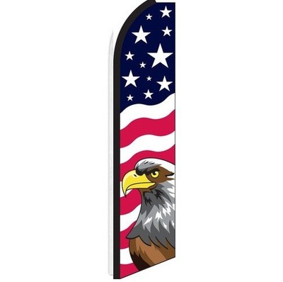 Stars & Bars USA American Eagle Swooper Flag Feather Super Bow Banner