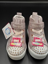 Skechers Twinkle Toes Light Up Toddler Girls Size 7 Pink Glitter NIB