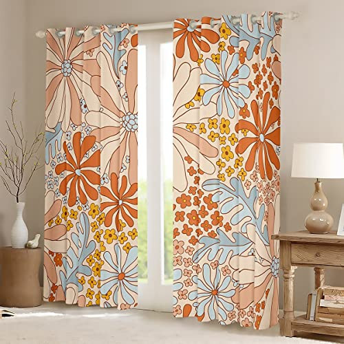 Mädchen Groovy Blume Vorhänge für Kinder Jugendliche 84" B x 84" L (2er Pack) Multi 07 - Bild 3 von 8