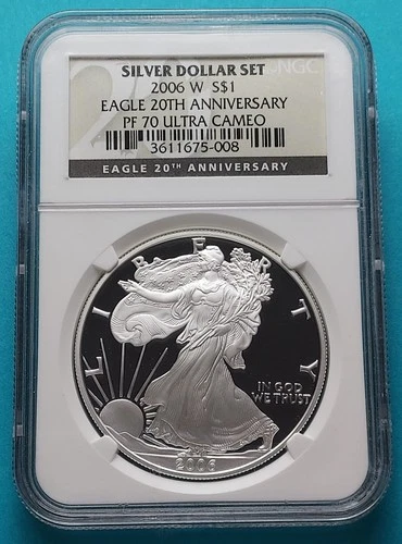 2006 W American Silver Eagle  PF 70 20TH ANNIV. SET Silver Dollar Set