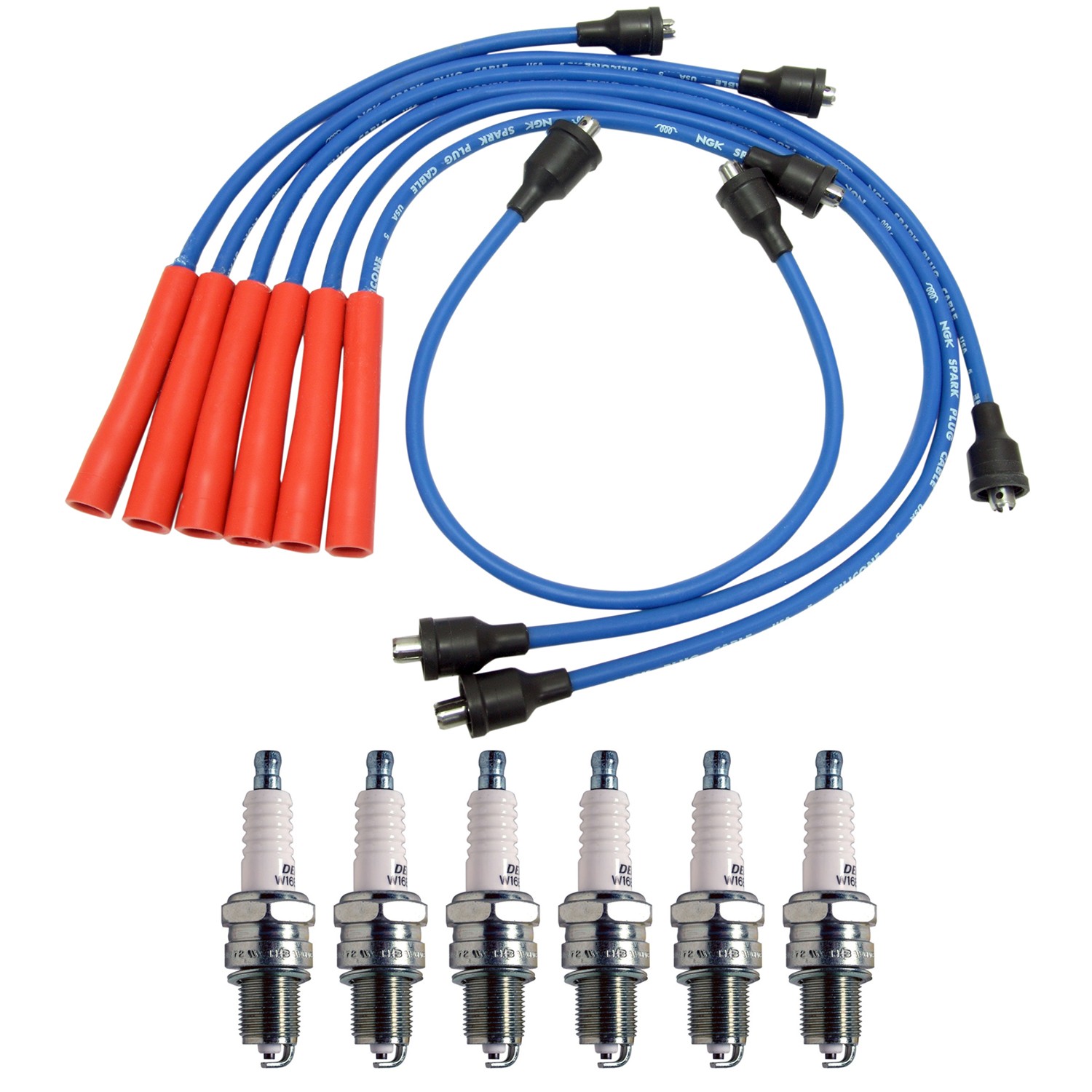 NGK Wire Set  Denso 6 Standard Spark Plugs Kit for 1000 Series Camaro Impala L6