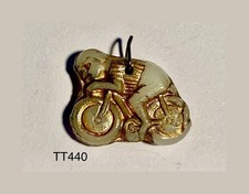 CZECH Glass COOL Man on Motorcycle VINTAGE Advertising CHARM