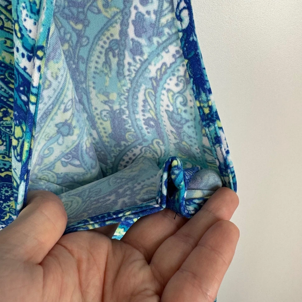 Vestido midi Susan Graver cachemir talla 1X tejido líquido resort crucero vacaciones playa Foto 3 de 4