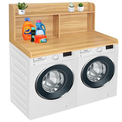 #ad 2 Tier Washer Dryer Countertop19.5quot; H Wood Washer Dryer Topper with Storage ... $211.93