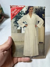 Vtg Butterick See & Sew Pattern 3844 Misses Long Robe & Belt Sz B M L XL Uncut