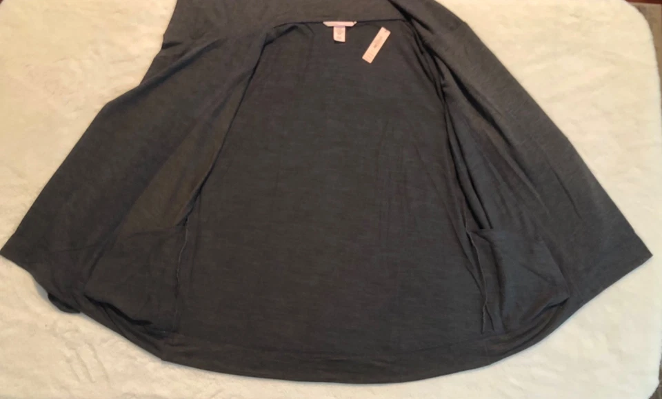 VICTORIAS SECRET Cárdigan Sudadera con Capucha Pequeño Gris Carbón Salón Top Bolsillos Nuevo con Etiquetas Foto 3 de 4