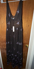 2010 Fleur du Mal Black Sheer Mesh Star Embro...
