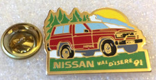 vintage pin's automobile Nissan 4x4 Nissan Patrol val d'Isère 1991 gold