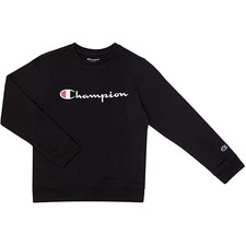 Champion Unisex Kids' Heritage Fleece Pullover Sweatshirt, Black, M