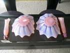 FOSTORIA HEIRLOOM PINK OPALESCENT FLORA CANDLE BOWL EPERGNES #2183/311 — photo 8