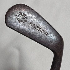 Antique Spalding Mashie Hickory Shaft Golf Club Forged Iron Vintage Golf RH