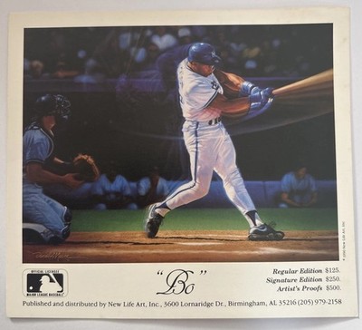 BO JACKSON 1990 New Life Art Inc. 5x5.5'' Sell Sheet Kansas City Royals Blankback