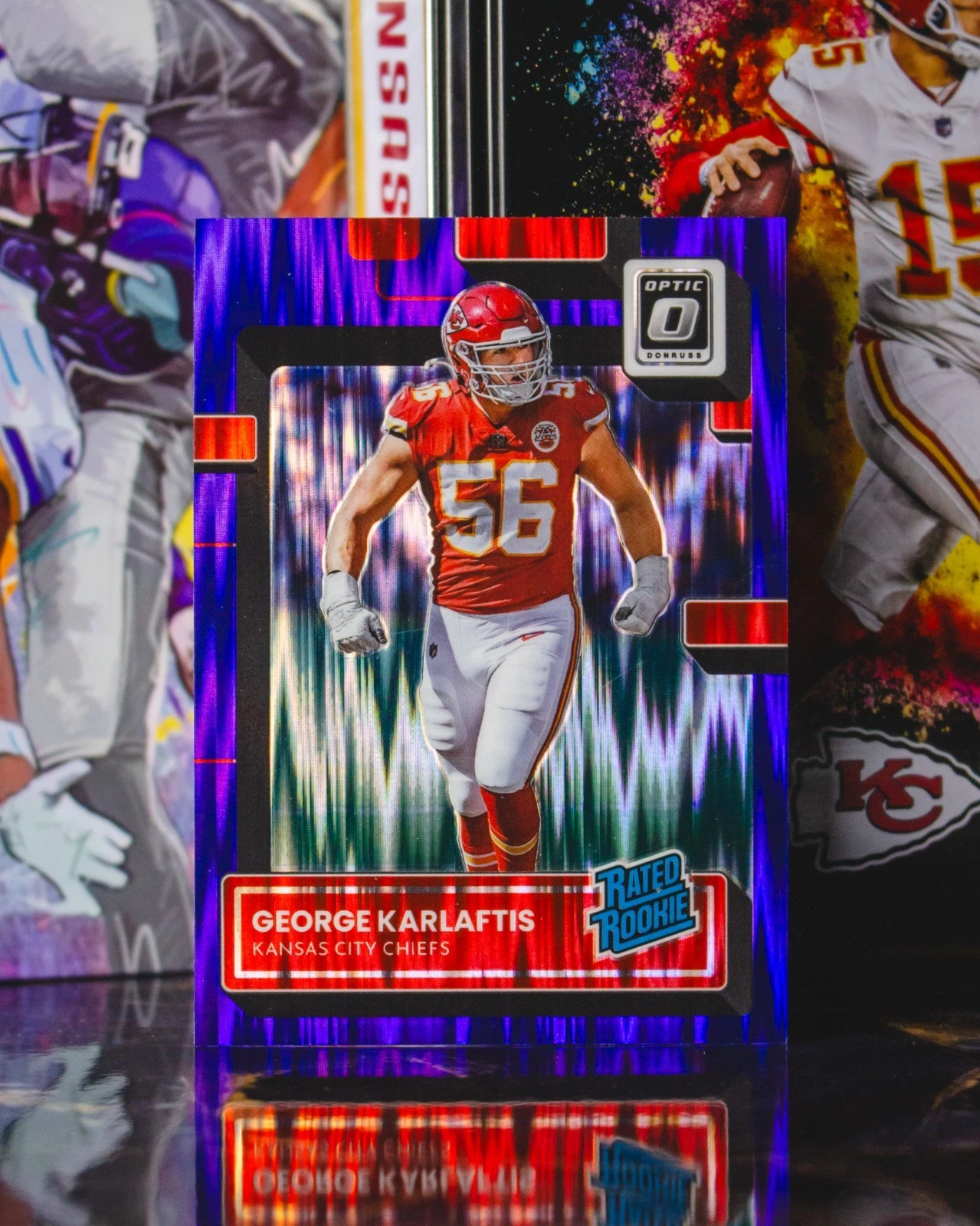 2022 Panini Donruss Optic #256 George Karlaftis Purple Shock Prizm Rookie