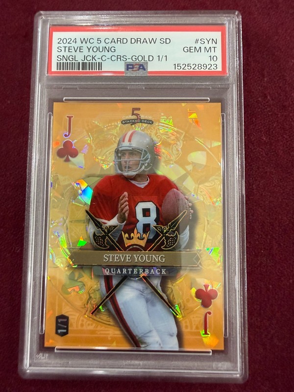 Steve Young 2024 Wild Card Jack Of Clubs Gold 1/1 PSA 10 Gem Mt 49ers