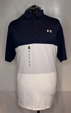 Under Armour Men's The Playoff HeatGear Polo Shirt XL Navy White Short Sleeve