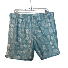 Goodfellow  Co Men's Swim Trunks Ocean Print Size Large Light Blue Summer