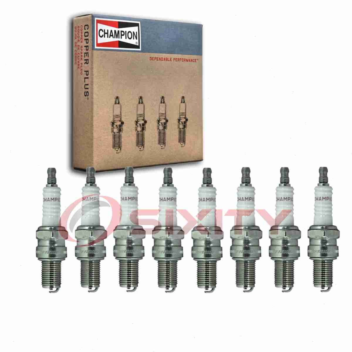 8 pc Champion Spark Plugs for 1973-1976 Lamborghini Urraco 2.0L 2.5L 3.0L V8 gn