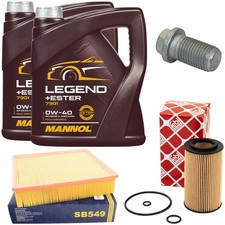 Motor&ouml;l Filter Set 0W-40 8 Liter + &Ouml;lablassschraube f&uuml;r Mercedes V-Klasse Vito