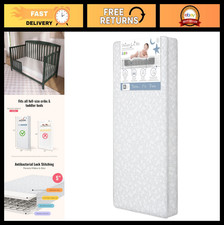 Dual-Sided Crib Toddler Mattress - Waterproof, 5 Coils, GREENGUARD Certified