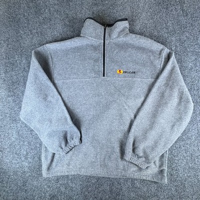 Pelican Case Logo Sweatshirt Mens XL Heather Gray Logo Fleece Quarter Zip