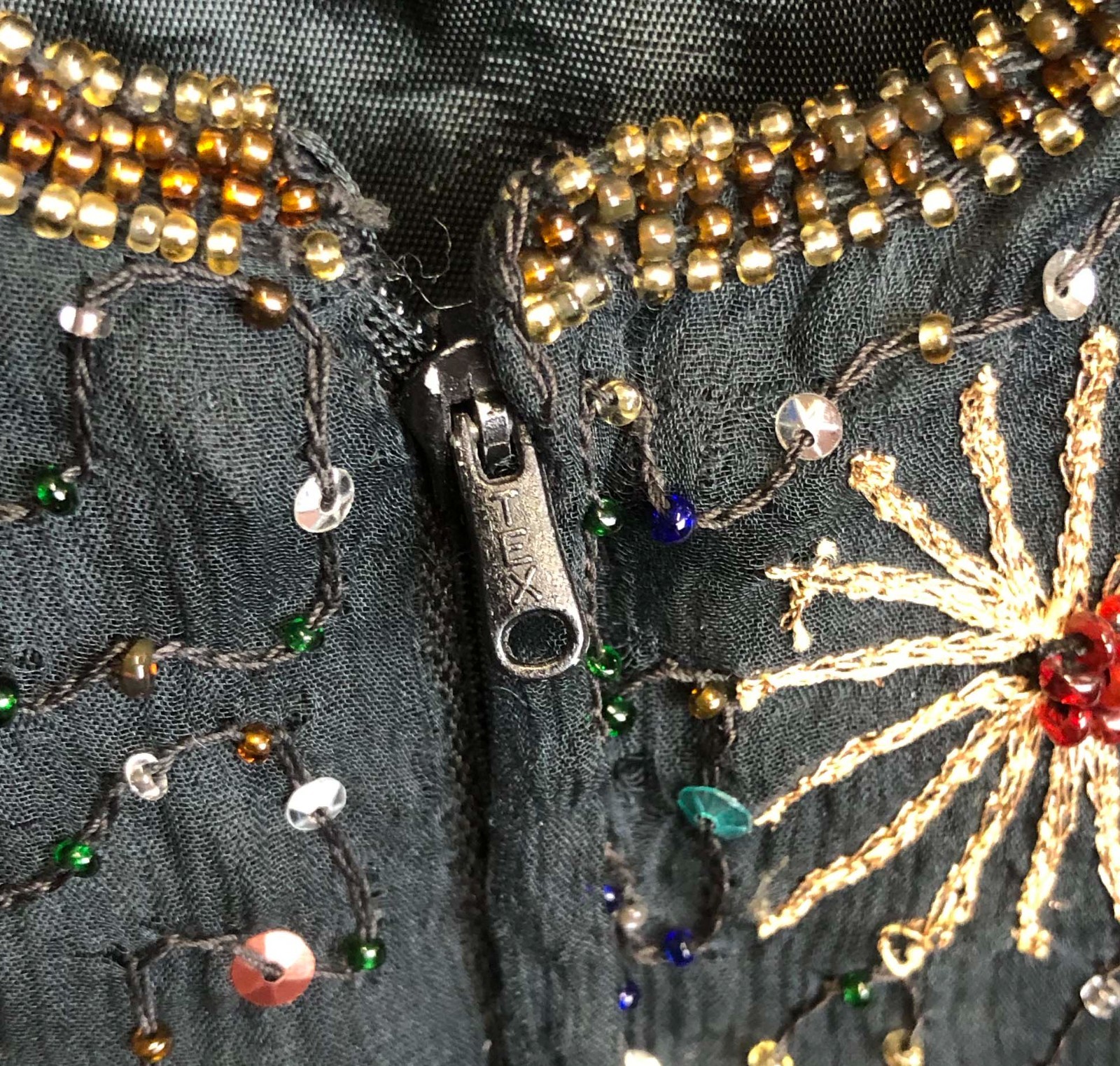 Vintage Astrology Zodiac Constellation Beaded Midi Silk Dress Together! 8 image 10