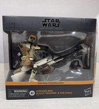 Star Wars Black Series Speeder Bike Scout Trooper W Child   Mandalorian