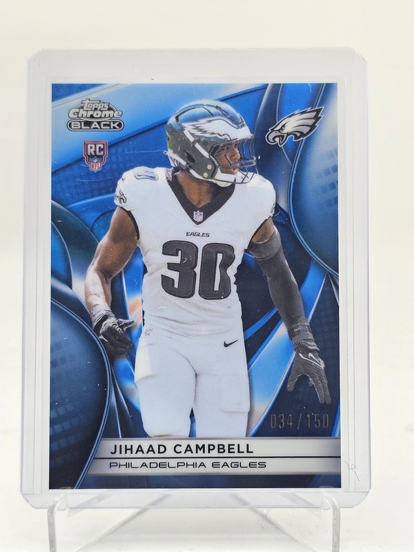 JIHAAD CAMPBELL 2025 TOPPS CHROME BLACK ROOKIE BLUE REFRACTOR RC /150 B Q6608