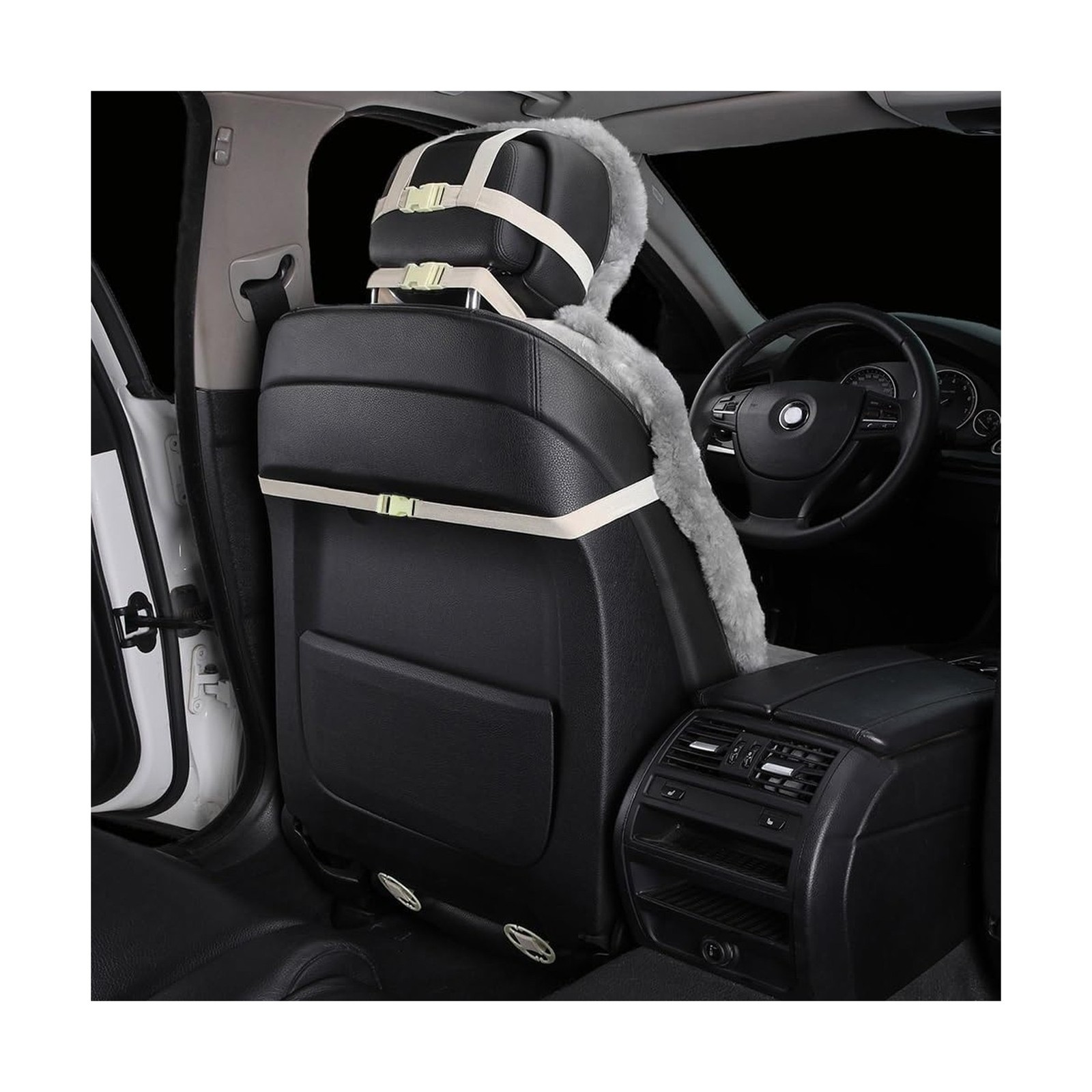 Real Genuine Sheepskin Seat Covers for Cars SUV Trucks Van RV Front Seats She... thumbnail 2