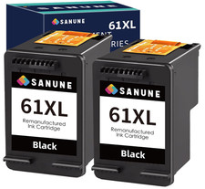 2PK Fits HP 61XL Black Ink Cartridge for 3000 3050 3050A 3054A Series