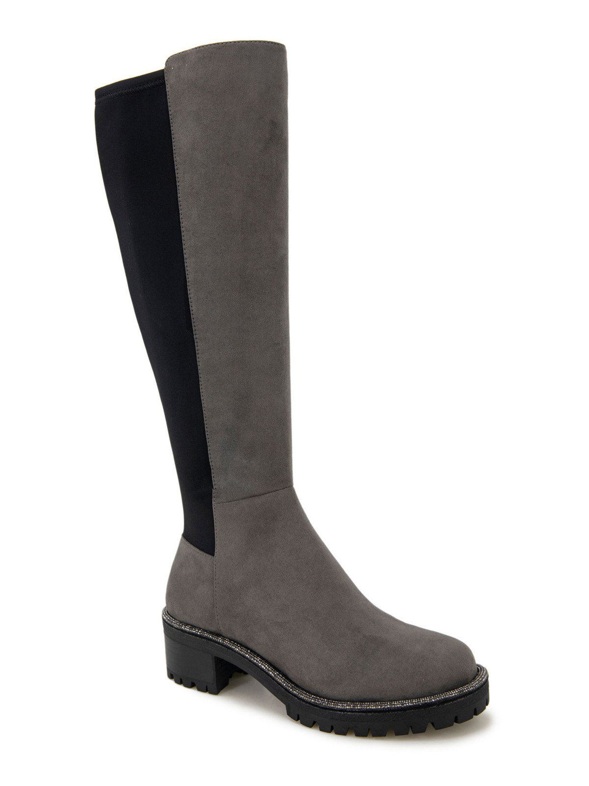 REACTION KENNETH COLE Womens Gray Tate Round Toe Block Heel Riding Boot 6