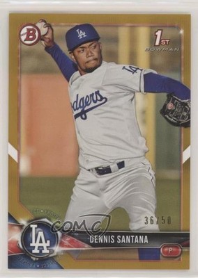 2018 Bowman Prospects Gold /50 Dennis Santana #BP36 qr7