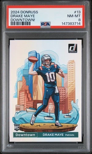 2024 Panini Donruss Downtown! #13 Drake Maye PSA 8 Rookie RC