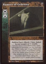 Rumors of Gehenna - Political Action - Vampire VTES