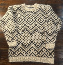 Vtg PAUL HARRIS Sz M Fuzzy Cozy MOHAIR WOOL BLEND Fair Isle Pullover Sweater EUC