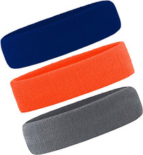 3 Pack Men  Women Sweatband Headband Terry Cloth Moisture Wicking for Sports Te