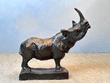 Dan Ostermiller Bronze Rhinoceros Sculpture