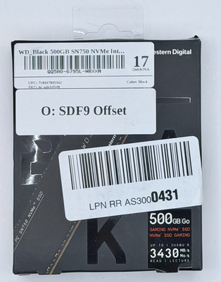 WESTERN DIGITAL WD BLACK 500GB M.2 NVME SSD (SN750) - OB | eBay